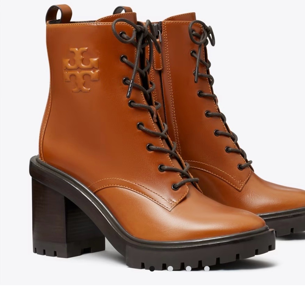 Tory Burch Brown Lace Up Boots
